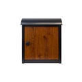 Qualarc Leece Wall Mounted Mailbox, Black with Wood Finish Door and Combo Lock WF-W1701BKWD